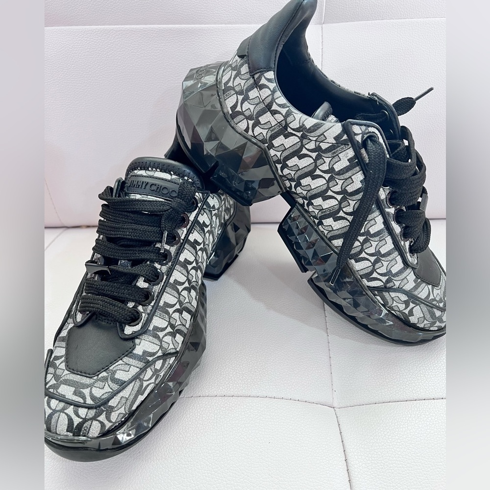 Jimmy Choo diamond sneakers with all over logo